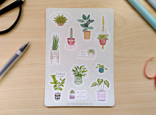 Positive Plant Sticker Sheet