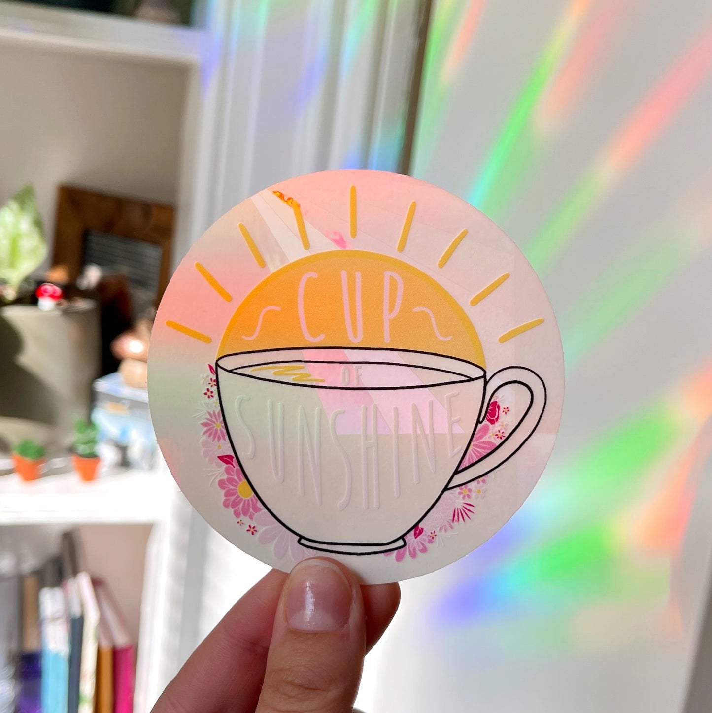 Cup of Sunshine Suncatcher Sticker