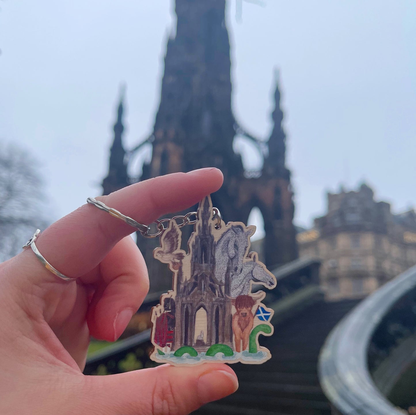 Edinburgh - Wooden Keyring