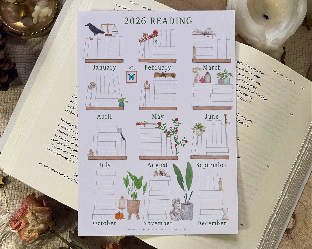 10 Books Monthly 2026 Reading/Book Tracker Planner Page – The Curious Cactus