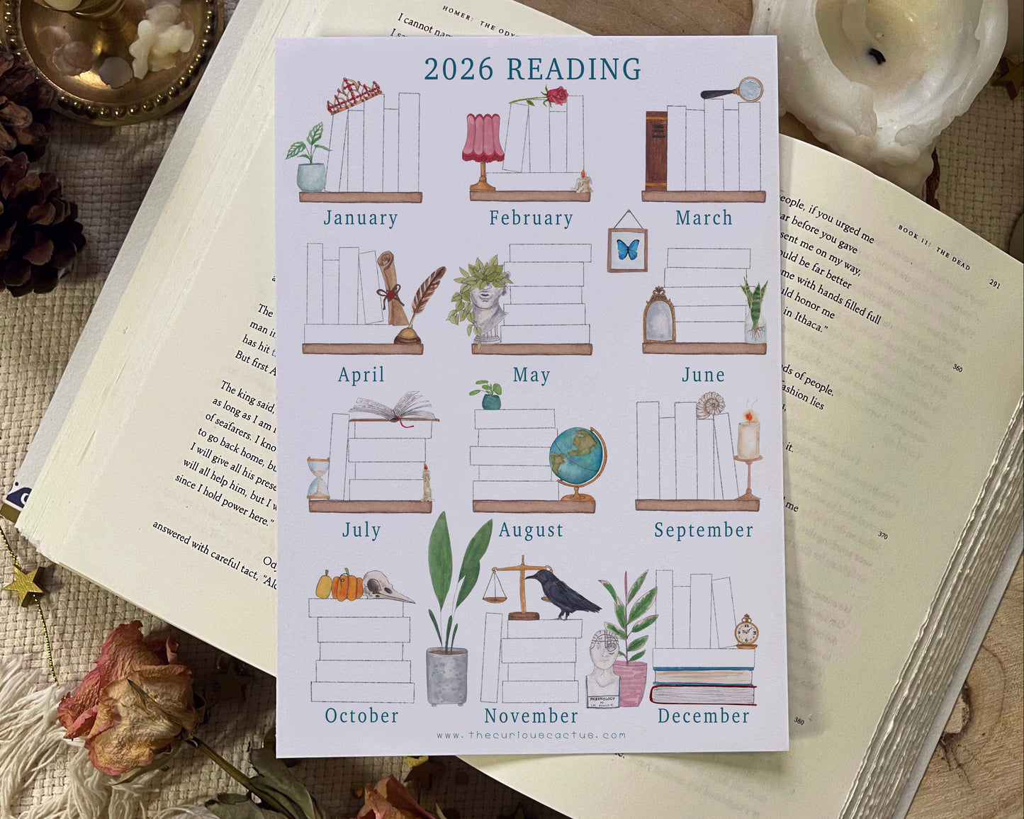 5 Books Monthly 2026 Reading/Book Tracker Planner Page
