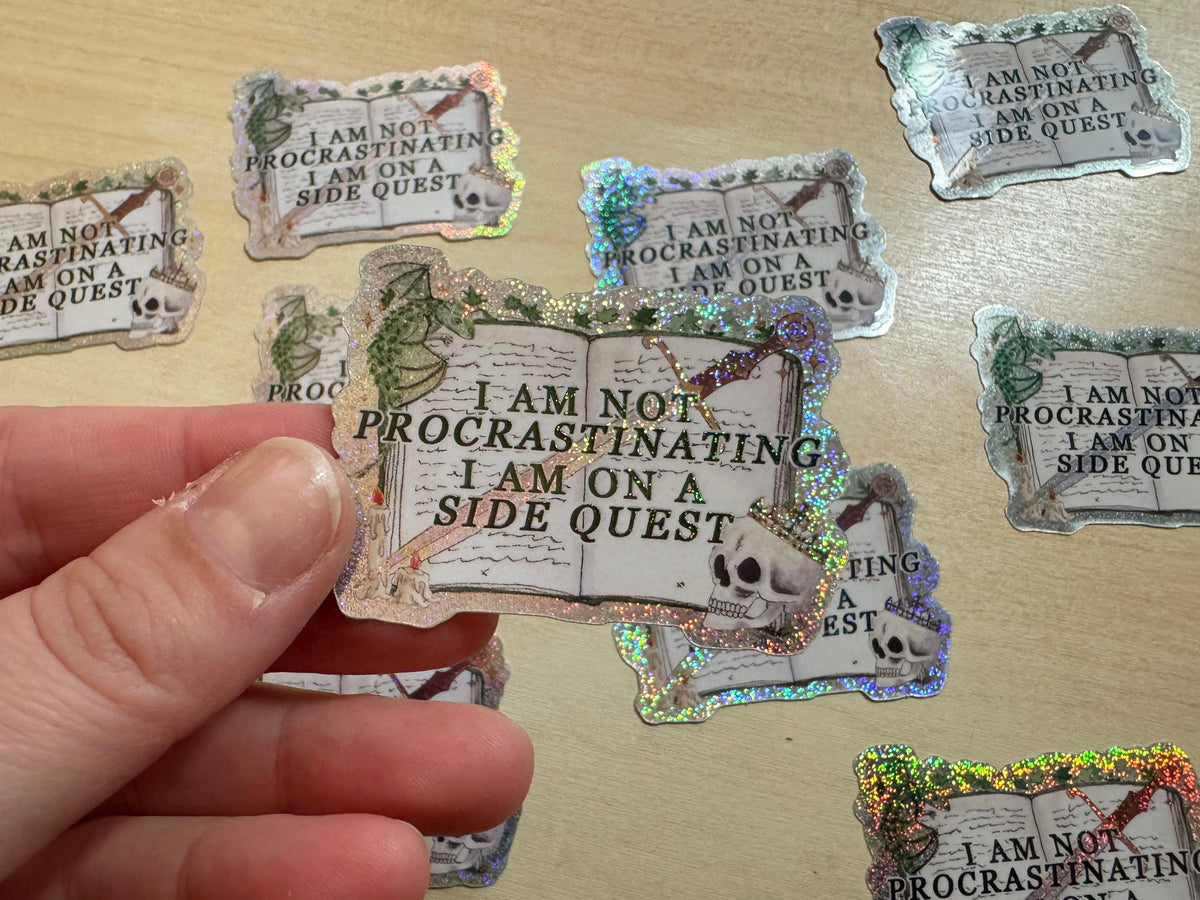 SECONDS On a Side Quest Glitter Sticker