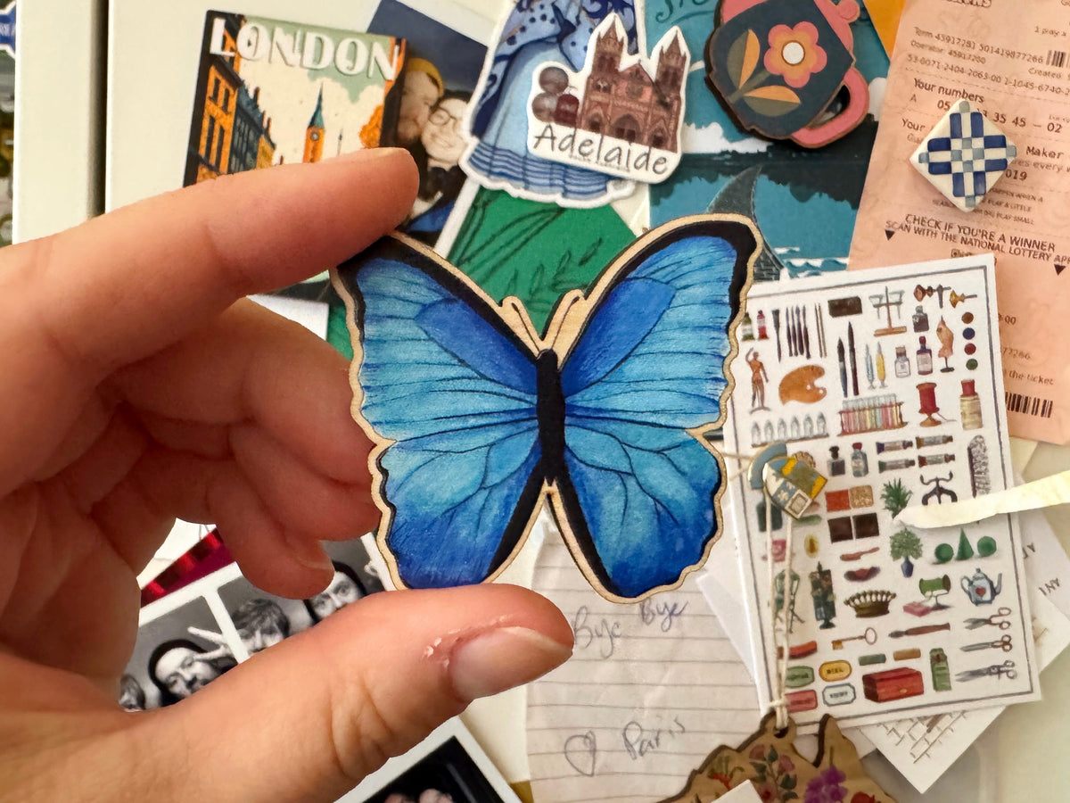SECONDS Wooden Butterfly Magnets