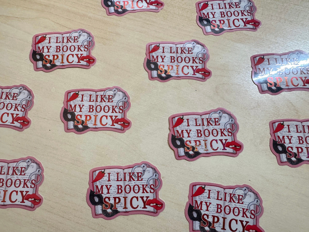 SECONDS I Like My Books Spicy Glitter Sticker