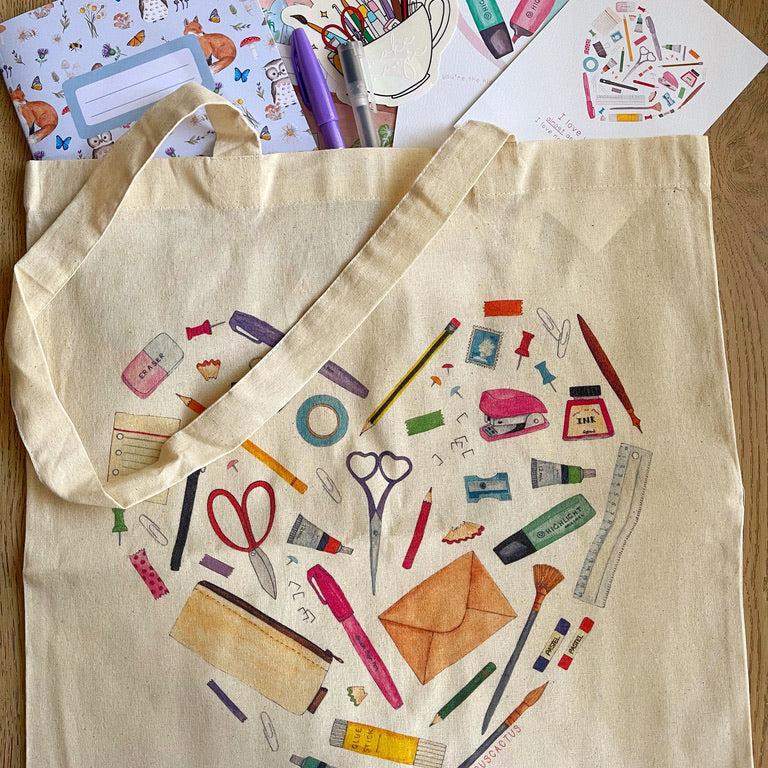 Stationery Heart - Tote Bag