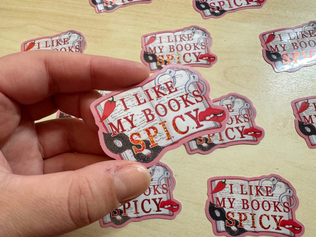 SECONDS I Like My Books Spicy Glitter Sticker