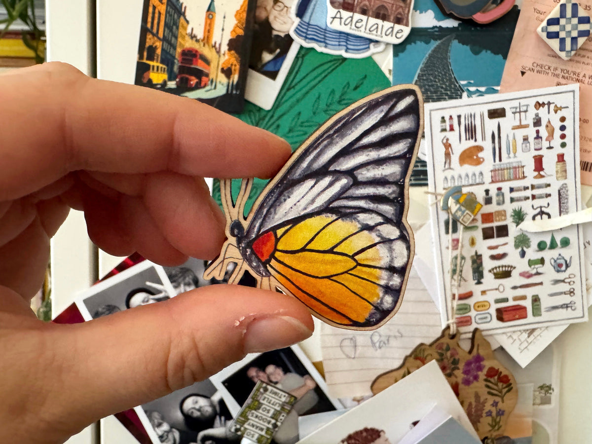 SECONDS Wooden Butterfly Magnets