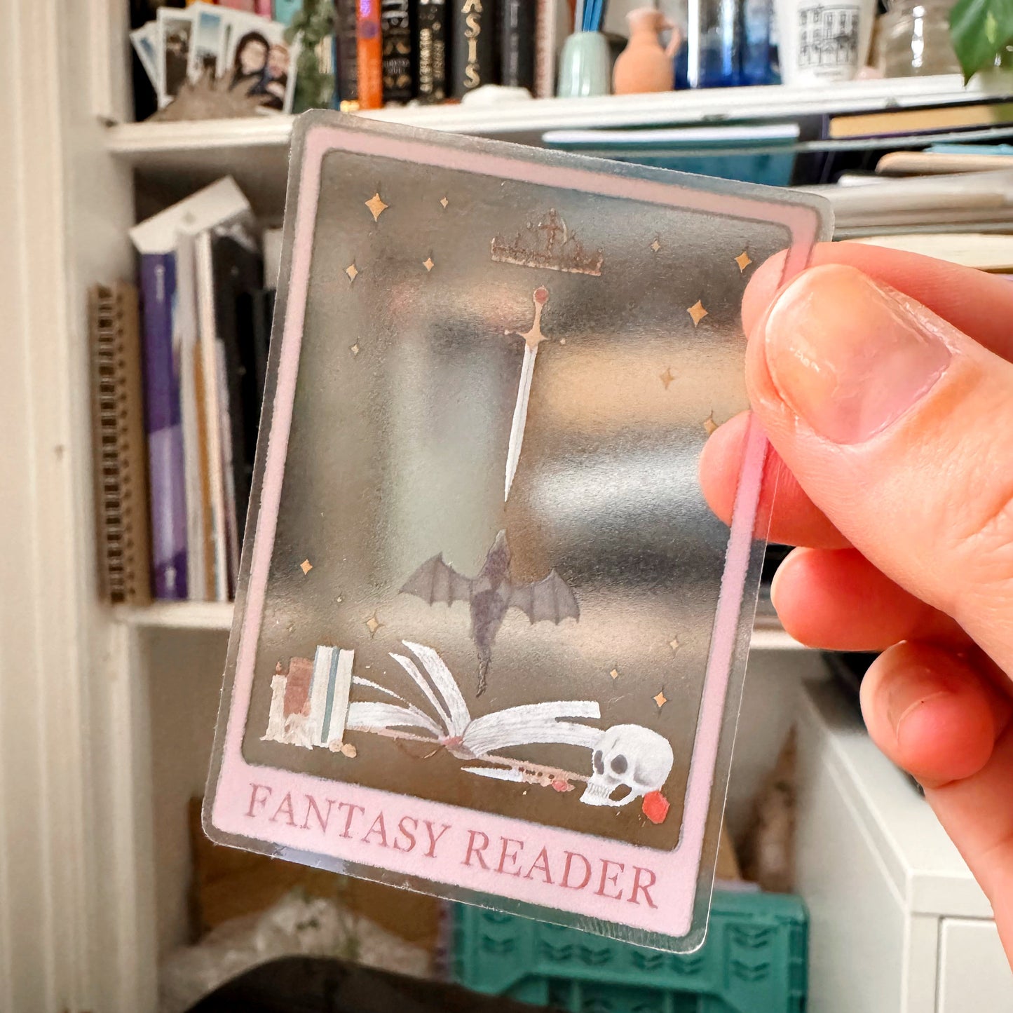 The Fantasy Reader Tarot Clear Sticker