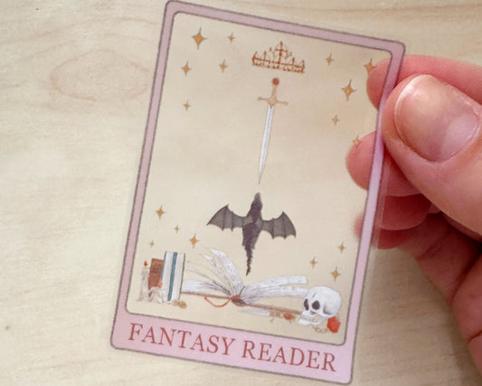 The Fantasy Reader Tarot Clear Sticker