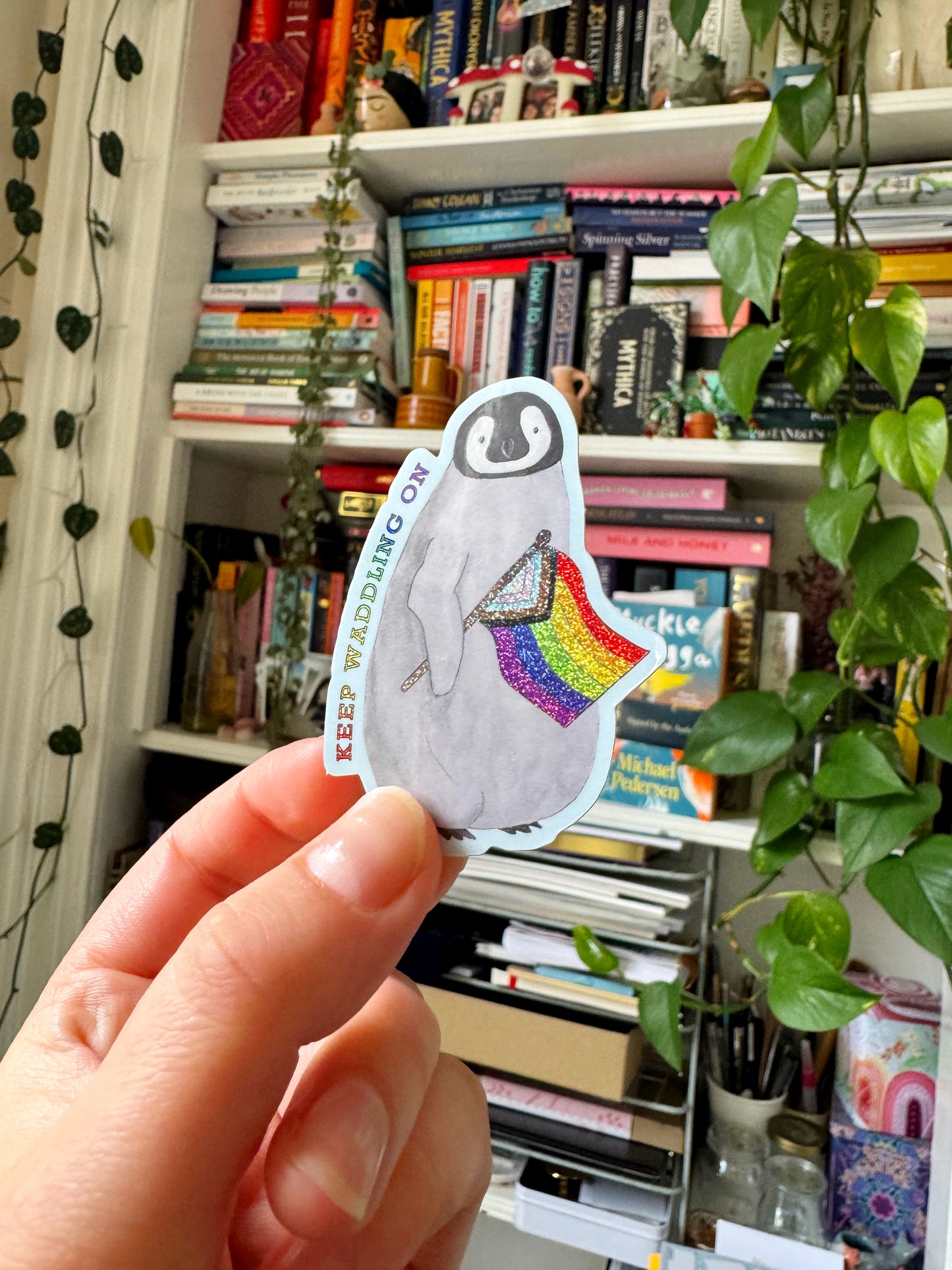 Keep Waddling On Pride Penguin Sticker