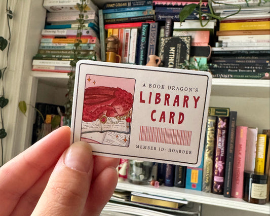 Book Dragon Library Card Sticker