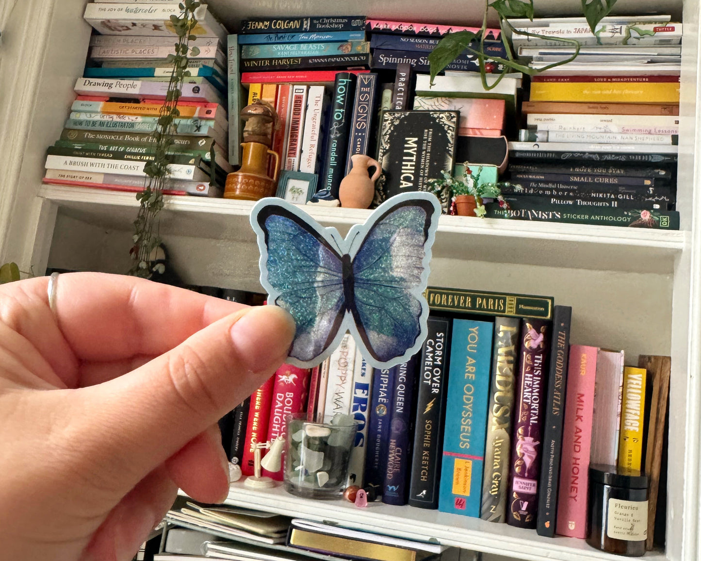 Blue Morpho Butterfly Glitter Sticker