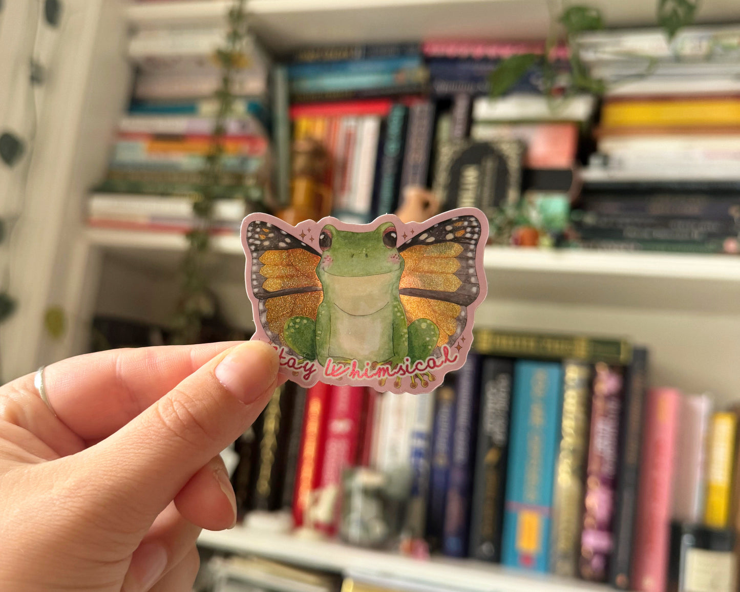 Stay Whimsical Glitter Frog Sticker