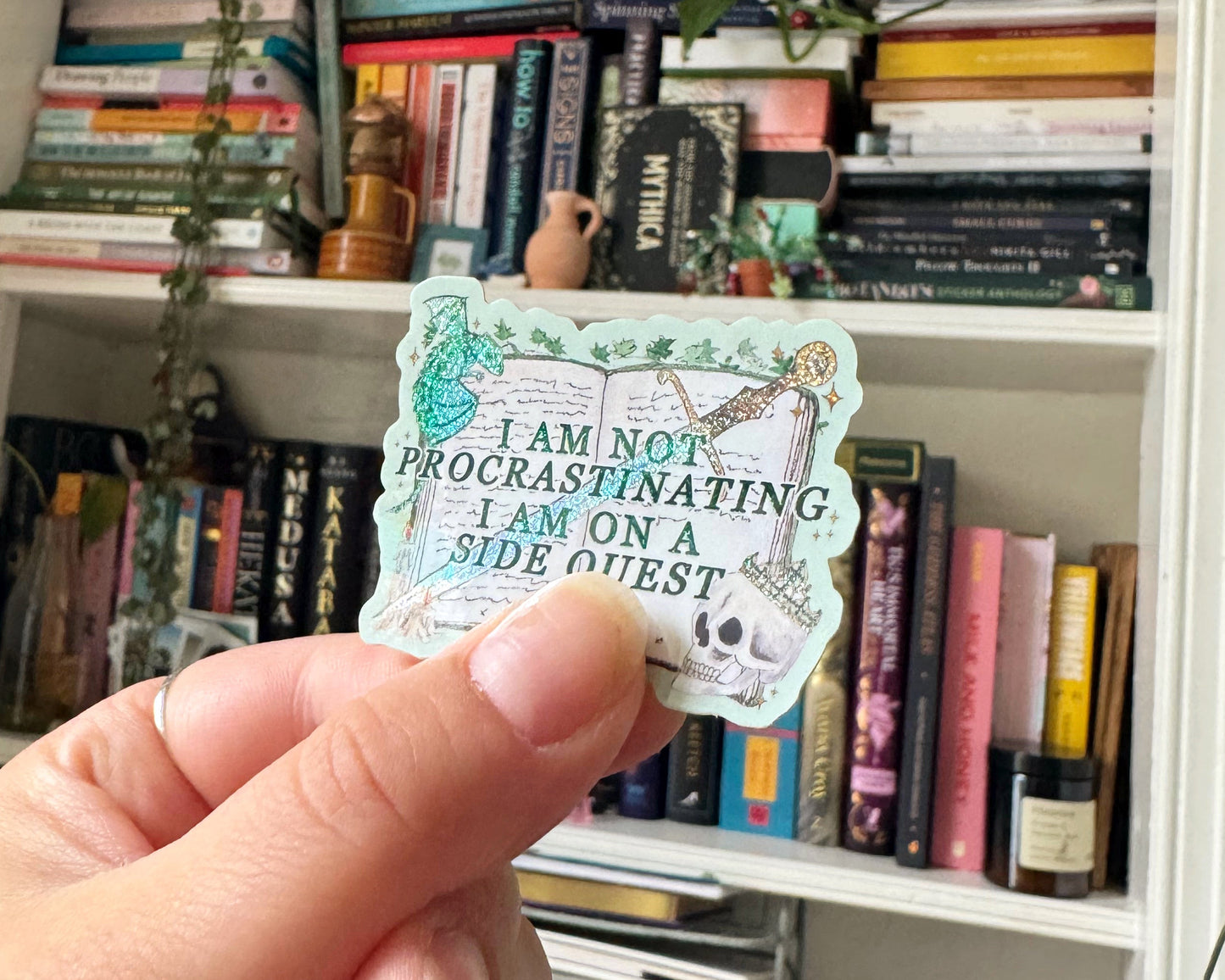 On a Side Quest Glitter Sticker