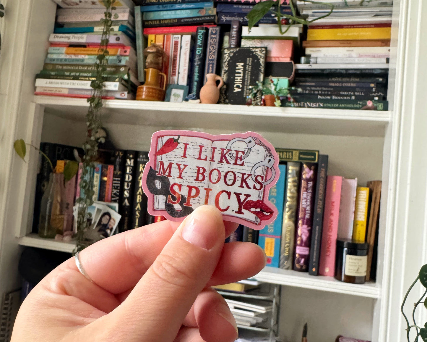 I Like My Books Spicy Glitter Sticker