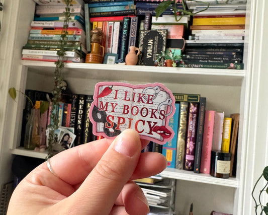 I Like My Books Spicy Glitter Sticker