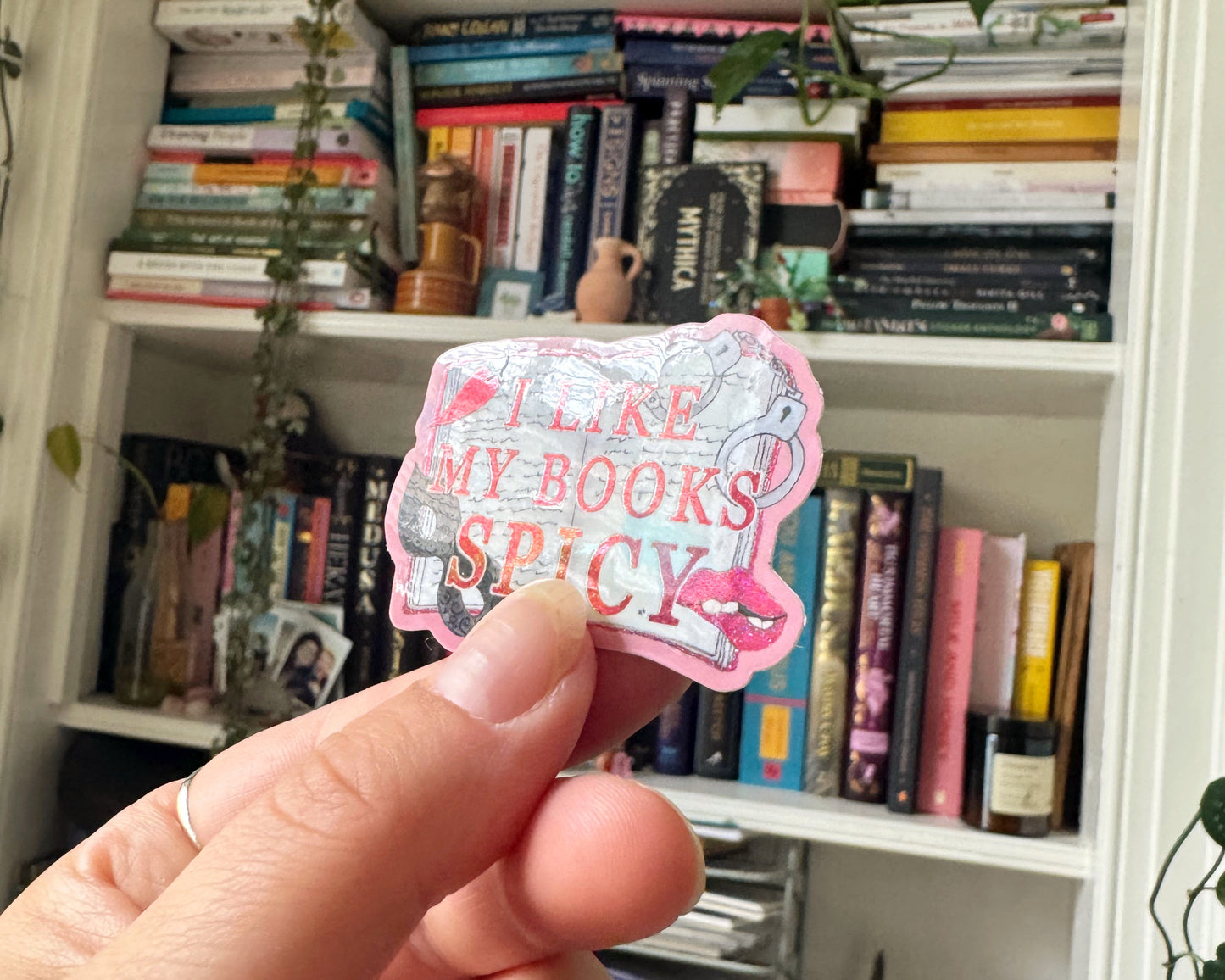 I Like My Books Spicy Glitter Sticker