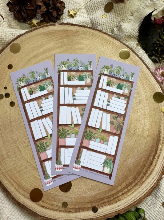 2027 - Plants 50 Book Reading Tracker Bookmark