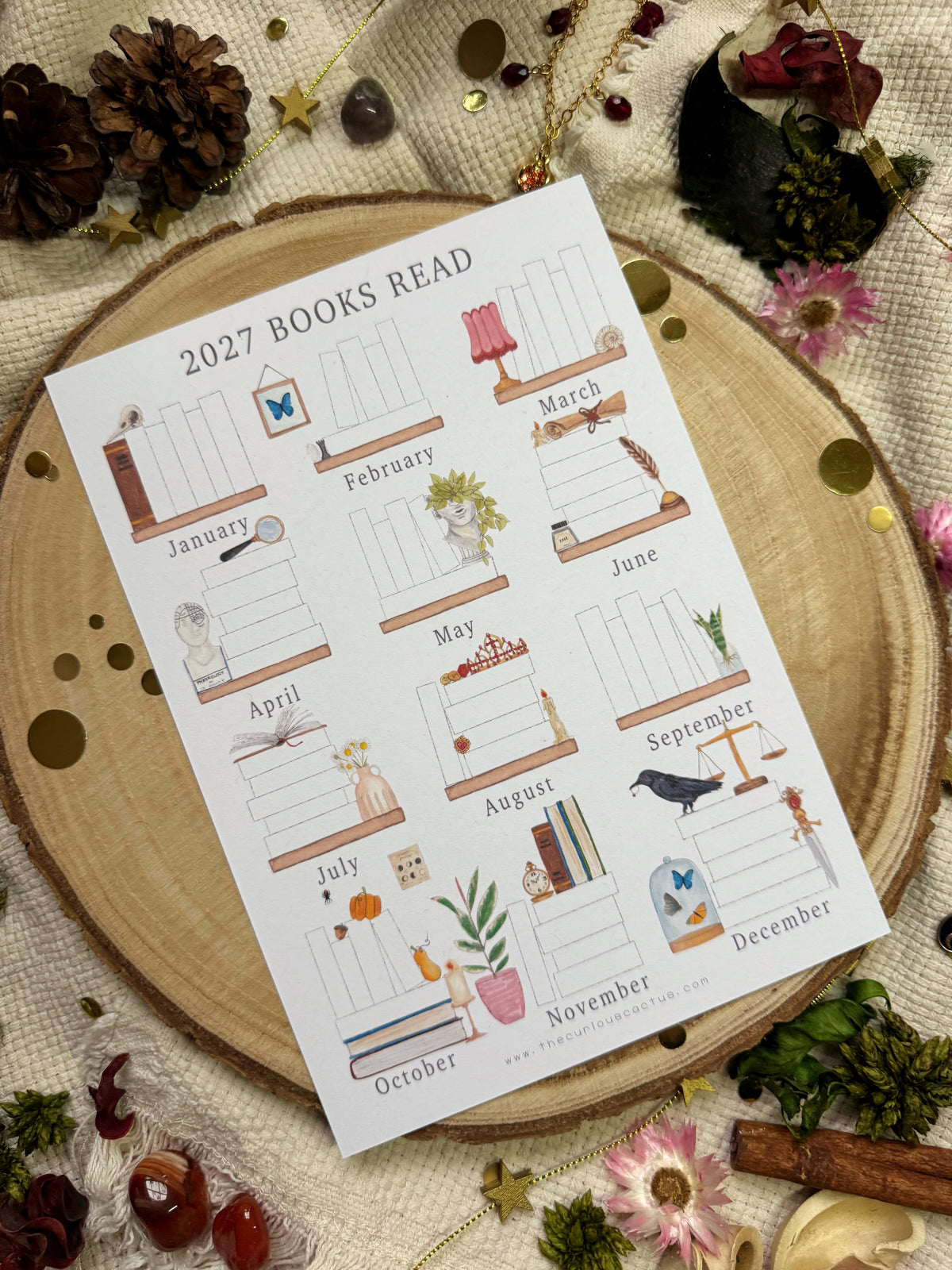 5 Books Monthly 2027 Reading/Book Tracker Planner Page