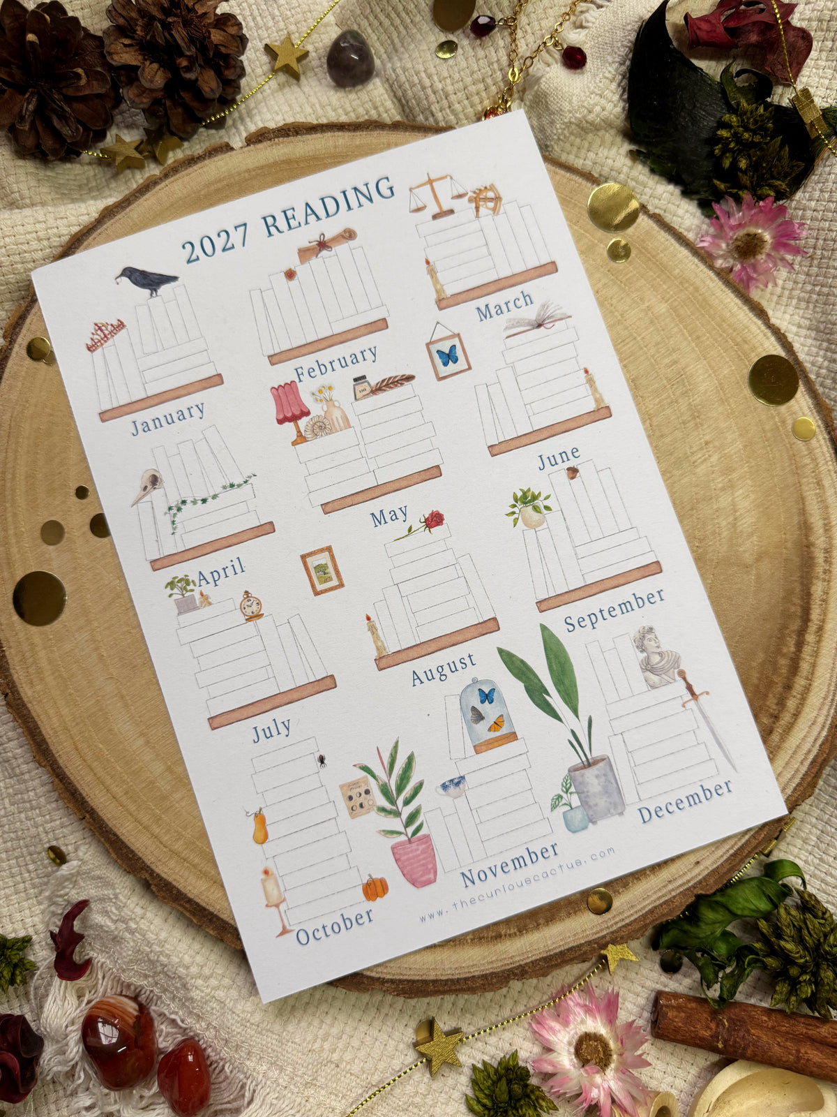 10 Books Monthly 2027 Reading/Book Tracker Planner Page