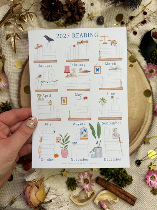 10 Books Monthly 2027 Reading/Book Tracker Planner Page