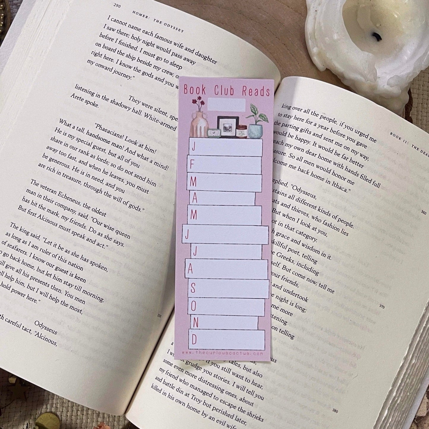 Book Club 12 Book Reading Tracker Bookmark - Undated