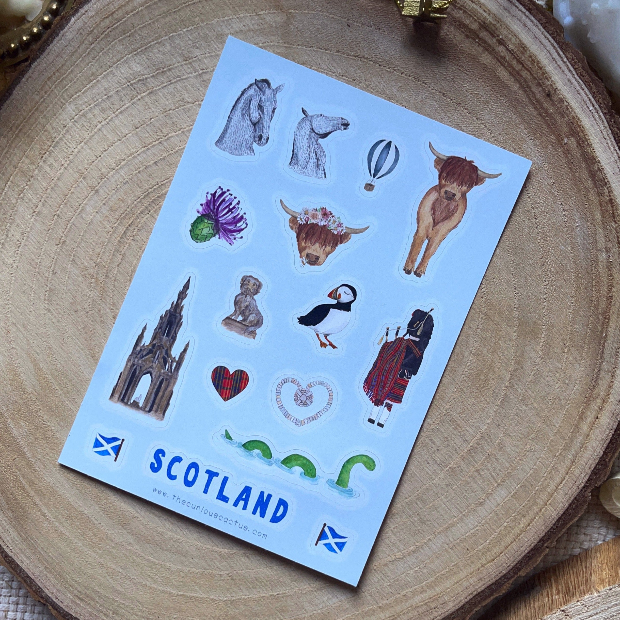 Scotland Stickers Scottish Sticker Sheet – The Curious Cactus