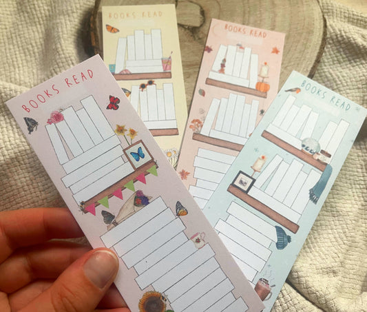 Seasonal 20 Book Reading Tracker Bookmarks