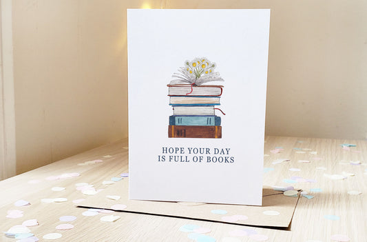Day Full of Books - Greeting Card