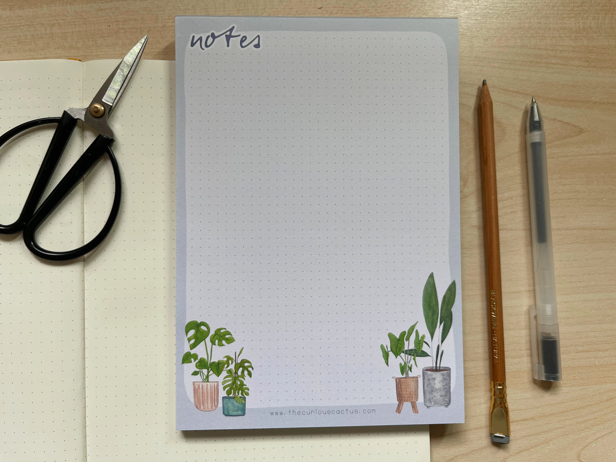 Cute Plant Notes.pdf Plant Notes A5 Notepad – The Curious Cactus