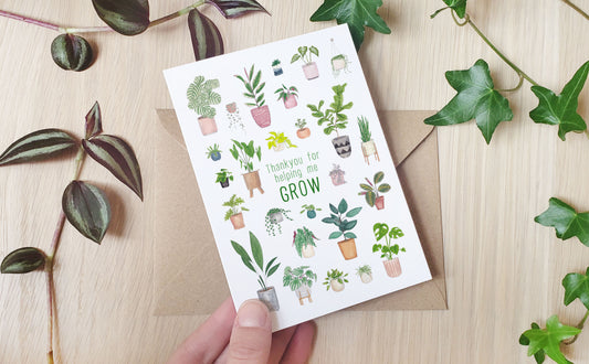 Thanks for Helping Me Grow - Greeting Card