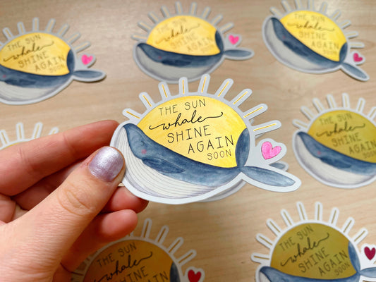 Sun Whale Shine Mirror Vinyl Sticker