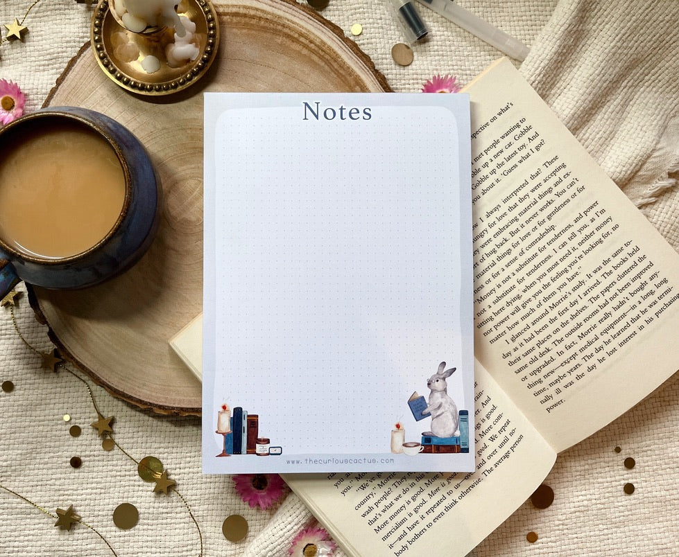 Bookish Bunny A5 Notepad – The Curious Cactus