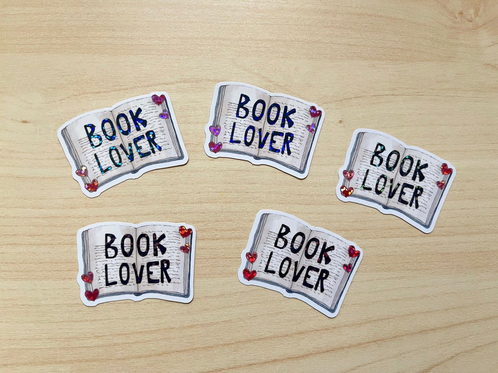 Book Lover Glitter Vinyl Sticker