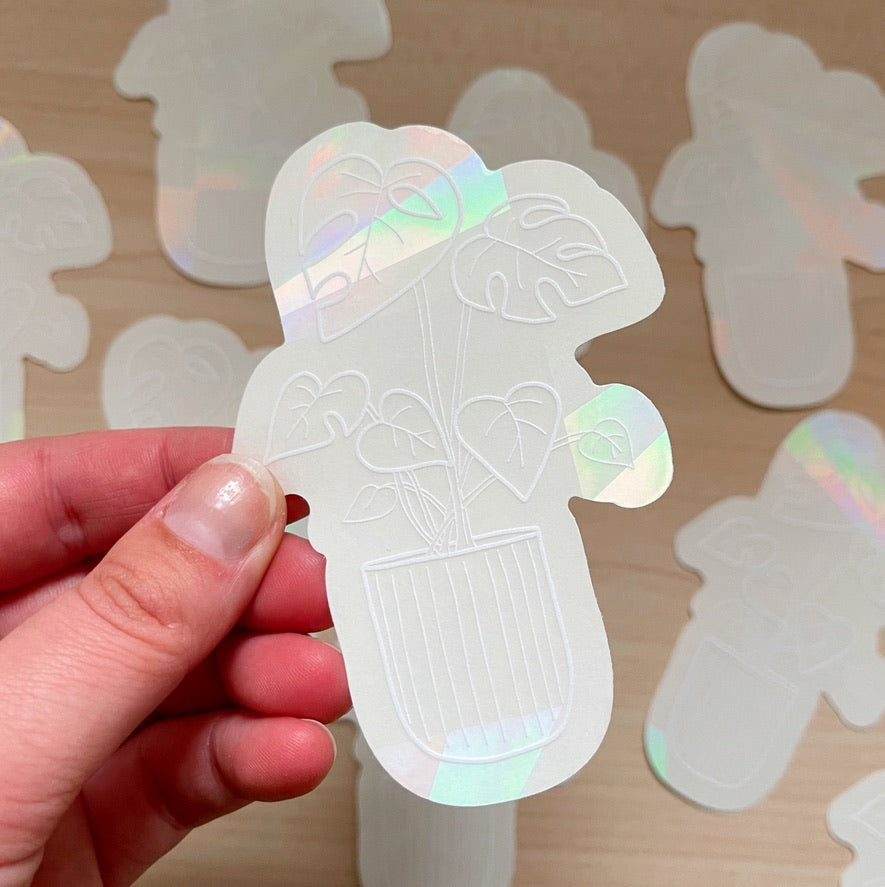 Monstera Suncatcher Sticker