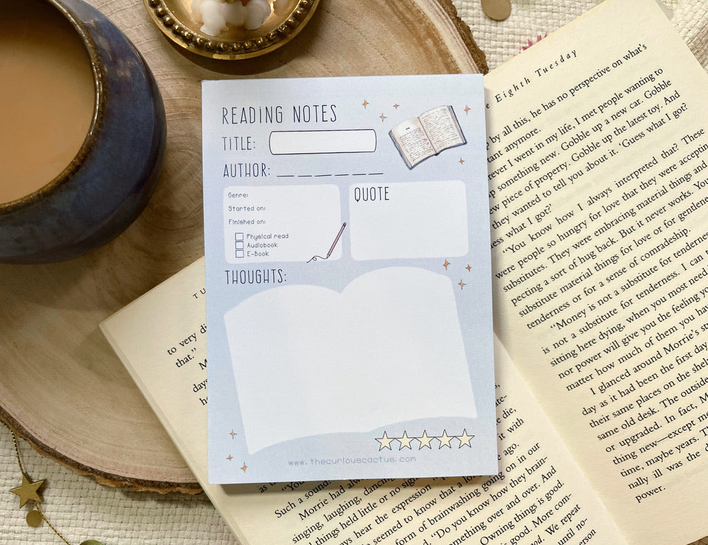 Book Notes A6 Notepad – The Curious Cactus