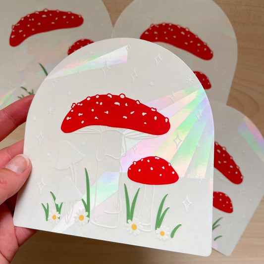 Toadstool Suncatcher Sticker
