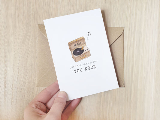 Dad, Just for the Record You Rock! - Greeting Card