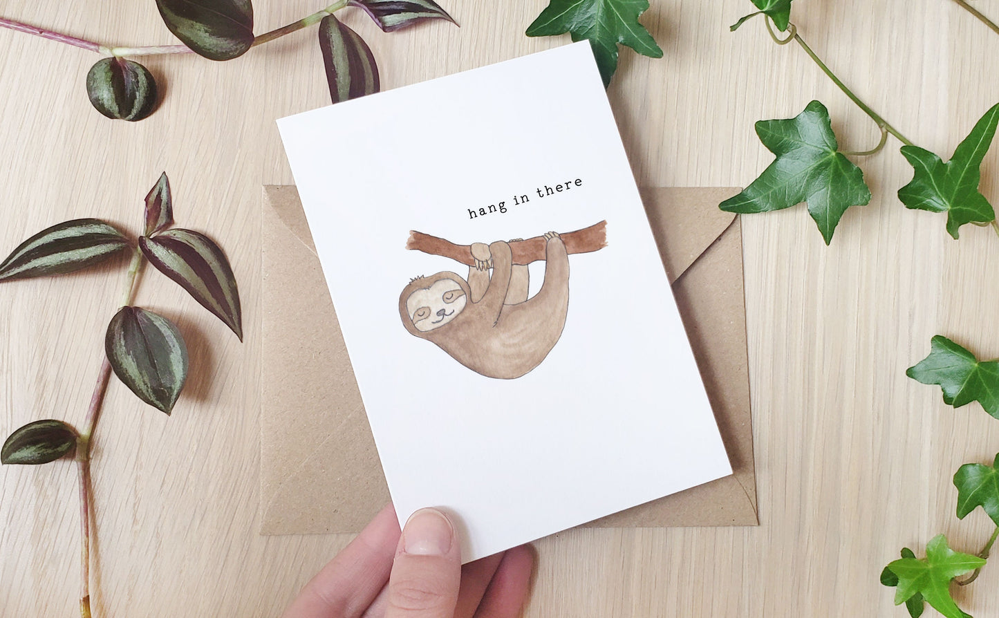 Hang in There Sloth - Greeting Card