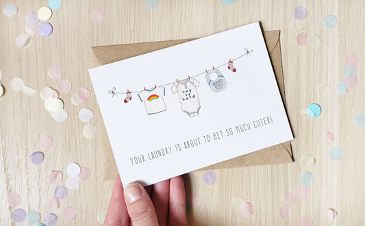 Cute Laundry - Greeting Card