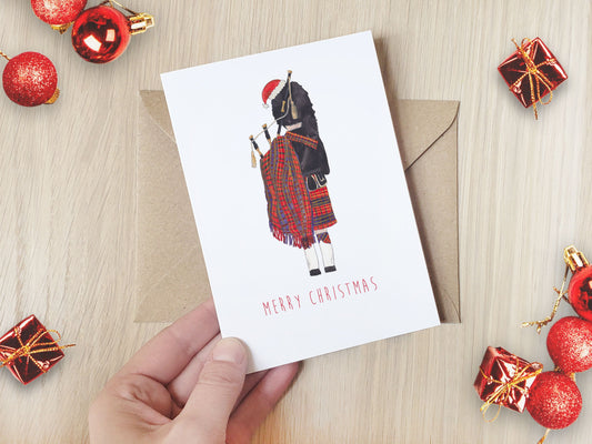 Bagpiper Christmas Card