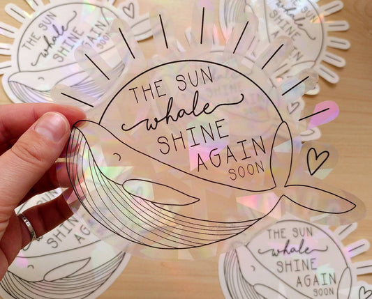 The Sun Whale Shine Again Suncatcher Sticker