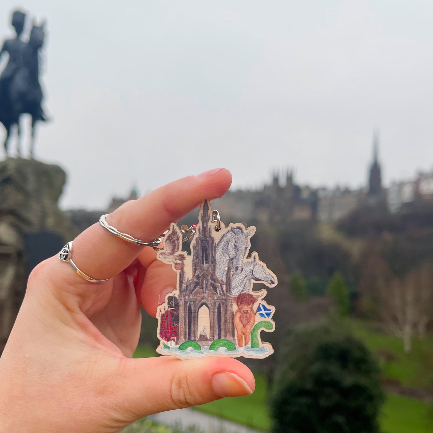 Edinburgh - Wooden Keyring