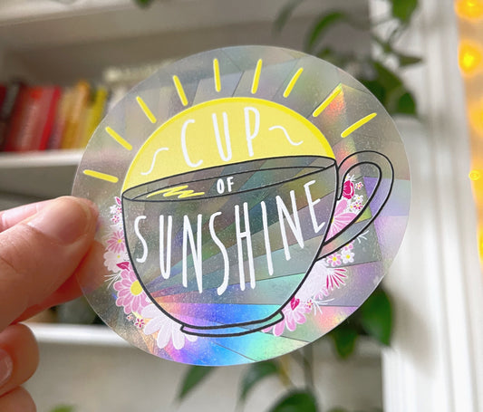 Cup of Sunshine Suncatcher Sticker